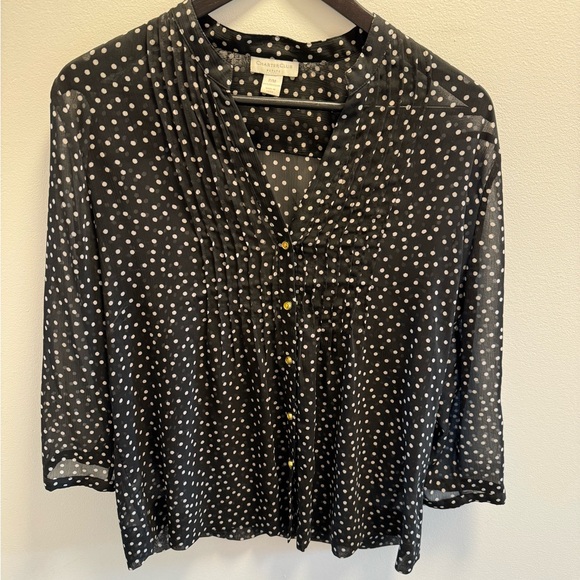 Charter Club Woman Polka Dot Blouse in size M - Picture 4 of 4